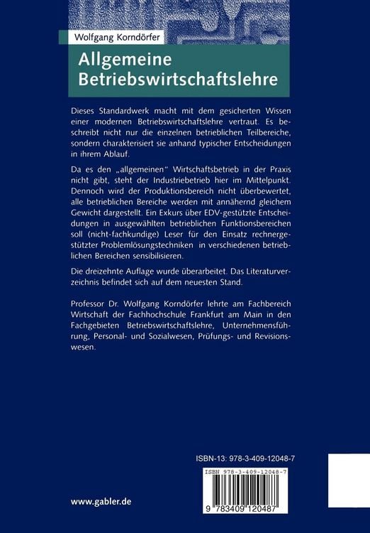 Produktbild: Allgemeine Betriebswirtschaftslehre