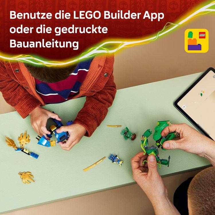 Produktbild: LEGO NINJAGO 71853 Duell mit Jays Drachen-Mech, Spielzeug ab 4 Jahren