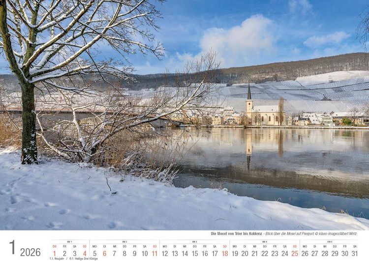 Produktbild: Mosel von Trier bis Koblenz 2026 Bildkalender A4 quer, spiralgebunden