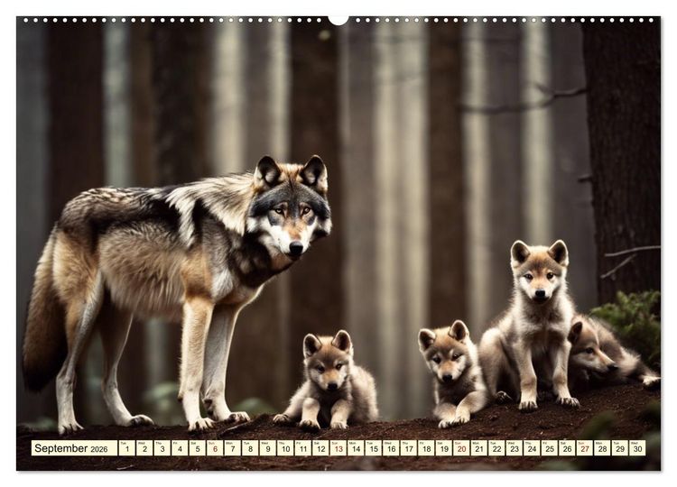 Produktbild: A year among wolves (High Quality Premium Wall Calendar 2026 DIN A2 landscape),CALVENDO 12 Month Wall Calendar