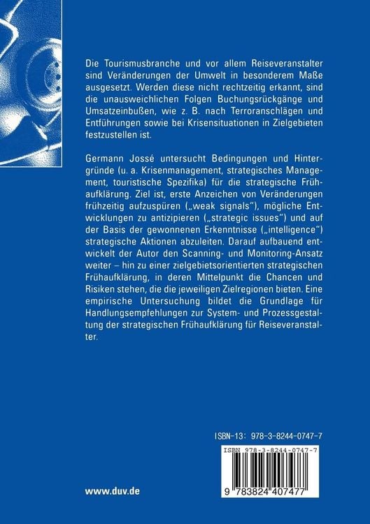 Produktbild: Strategische Fr&uuml;haufkl&auml;rung in der Touristik