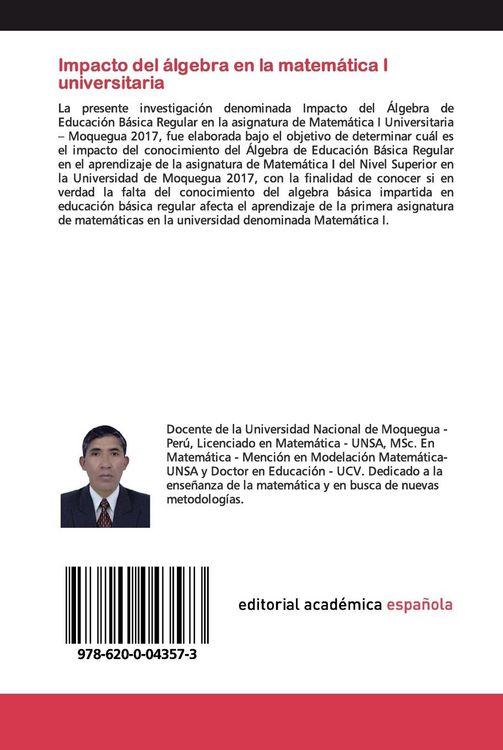 Produktbild: Impacto del &aacute;lgebra en la matem&aacute;tica I universitaria