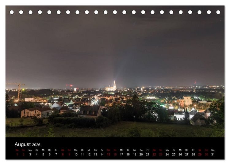 Produktbild: Regensburg bei Nacht (Tischkalender 2026 DIN A5 quer), CALVENDO Monatskalender