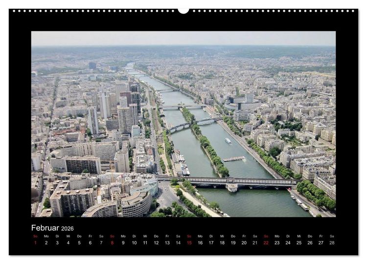 Produktbild: Paris von oben (hochwertiger Premium Wandkalender 2026 DIN A2 quer), Kunstdruck in Hochglanz