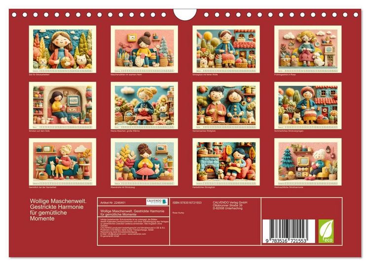 Produktbild: Wollige Maschenwelt. Gestrickte Harmonie f&uuml;r gem&uuml;tliche Momente (Wandkalender 2026 DIN A4 quer), CALVENDO Monatskalender