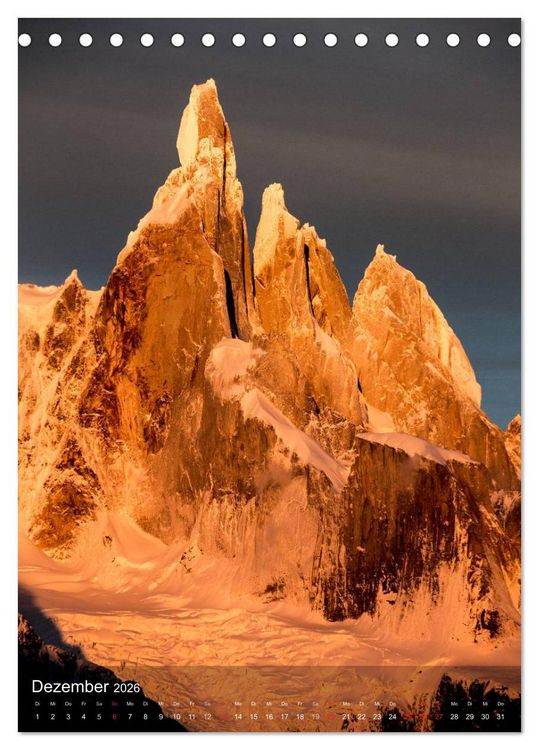 Produktbild: Magische Berge Patagoniens: Cerro Torre (Tischkalender 2026 DIN A5 hoch), CALVENDO Monatskalender
