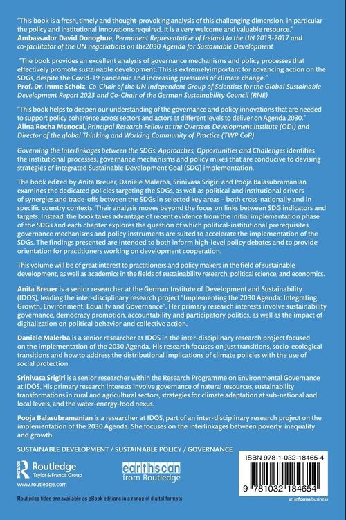 Produktbild: Governing the Interlinkages between the SDGs