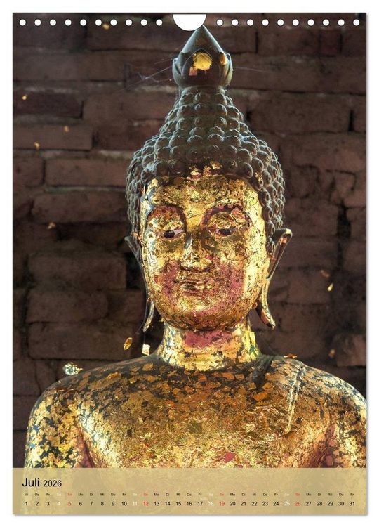 Produktbild: BUDDHA in GOLD (Wandkalender 2026 DIN A4 hoch), CALVENDO Monatskalender