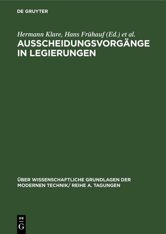 Produktbild: Ausscheidungsvorg&auml;nge in Legierungen