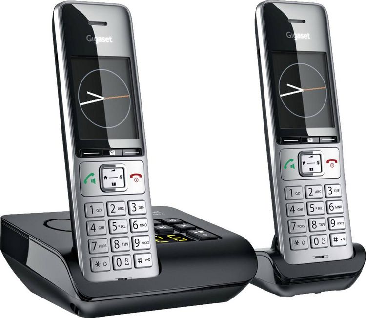 Produktbild: Gigaset COMFORT 500A duo DECT, GAP Schnurloses Telefon analog Babyphone, Freisprechen, f&uuml;r H&ouml;rger&auml;te kompatibel, Headsetanschluss