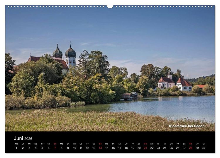 Produktbild: Oberbayerische Seen (hochwertiger Premium Wandkalender 2026 DIN A2 quer), Kunstdruck in Hochglanz