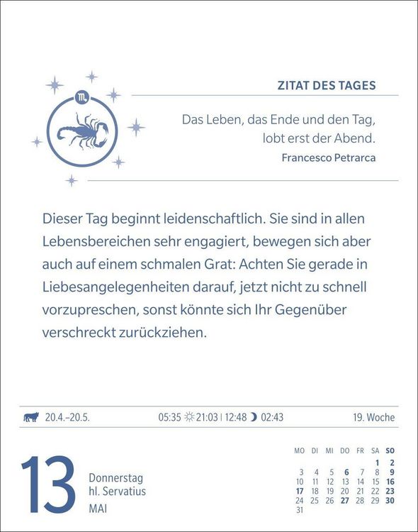 Produktbild: Skorpion Sternzeichenkalender 2027 - Tagesabrei&szlig;kalender - Ihr Horoskop f&uuml;r jeden Tag