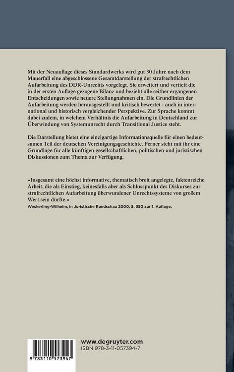 Produktbild: Die strafrechtliche Aufarbeitung von DDR-Unrecht