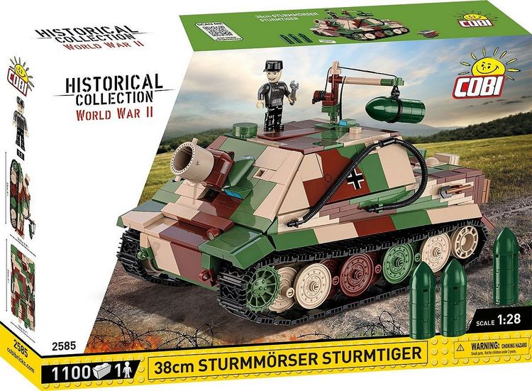 Produktbild: COBI Historical Collection 2585 - Sturmm&ouml;rser Sturmtiger 38cm, Panzer, WWII, 1:28 Bausatz, 1100 Klemmbausteine, 1 x Spielfigur