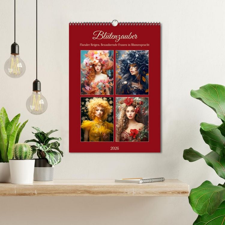 Produktbild: Bl&uuml;tenzauber. Floraler Reigen. Bezaubernde Frauen in Blumenpracht (Wandkalender 2026 DIN A3 hoch), CALVENDO Monatskalender