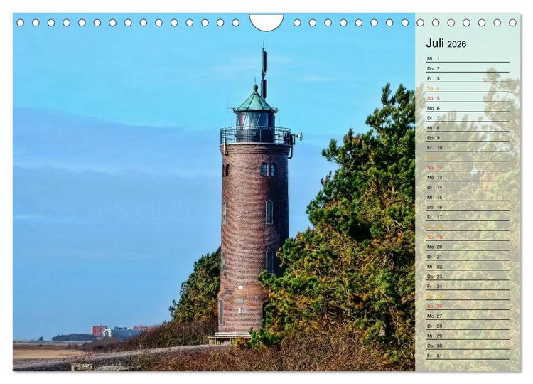 Produktbild: Leuchtt&uuml;rme - maritime Wegweiser in Deutschland (Wandkalender 2026 DIN A4 quer), CALVENDO Monatskalender