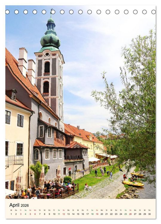 Produktbild: Krumau in Tschechien - Wundersch&ouml;nes Cesky Krumlov (Tischkalender 2026 DIN A5 hoch), CALVENDO Monatskalender