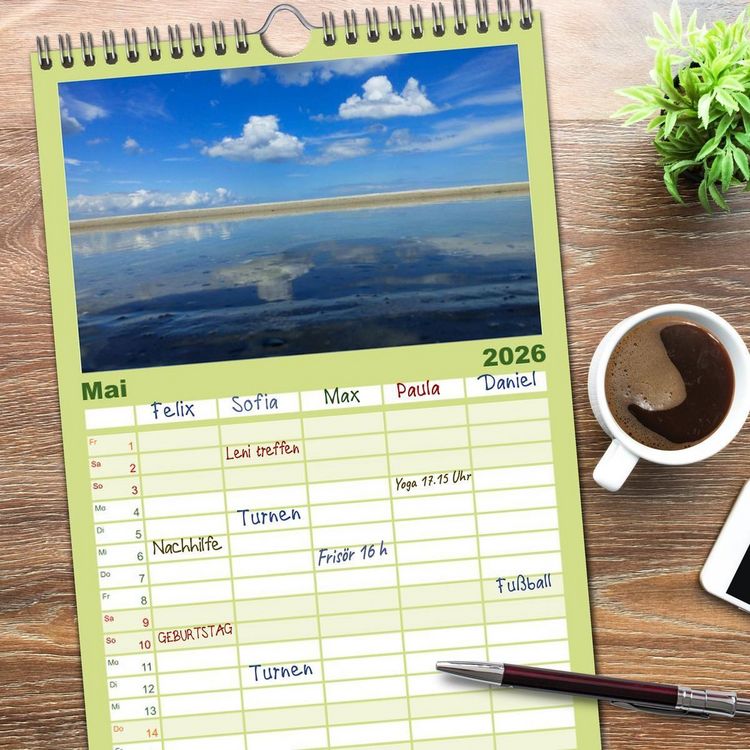 Produktbild: Familienplaner 2026 - Boltenhagen - Meer erleben mit 5 Spalten (Wandkalender, 21 x 45 cm) CALVENDO