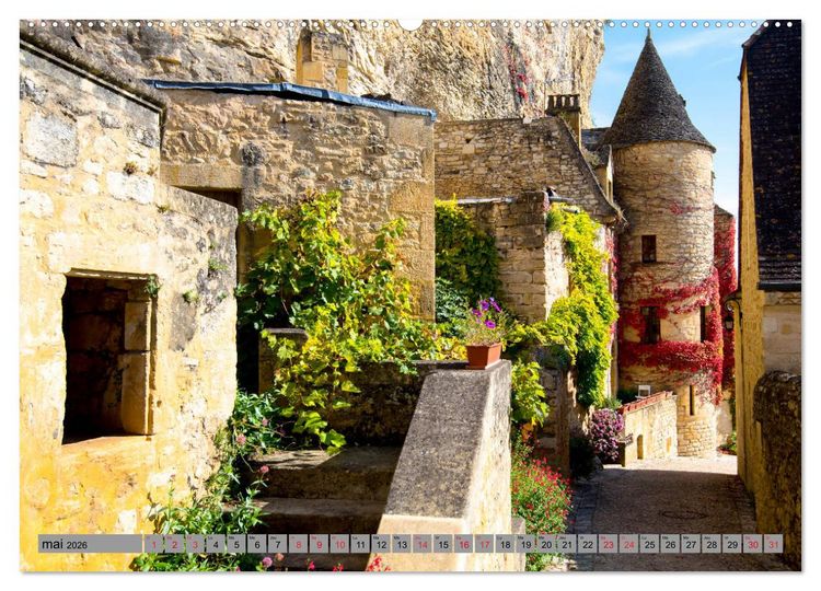 Produktbild: La beaut&eacute; de la Dordogne &ndash; Ancienne et mystique (Calendrier mural 2026 DIN A2 vertical) calendrier de bureau
