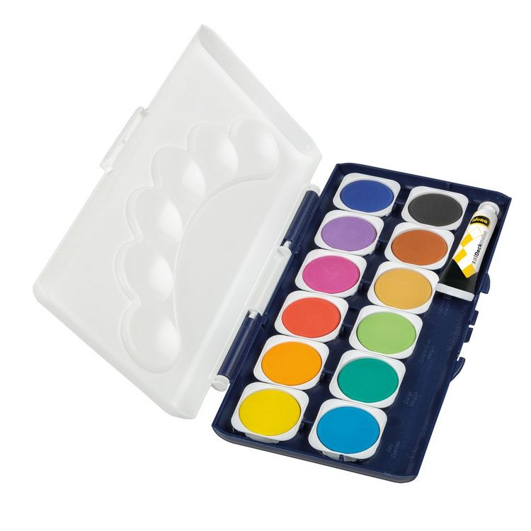 Produktbild: Idena Deckfarbkasten 12 Farben und 1 Tube Deckwei&szlig;