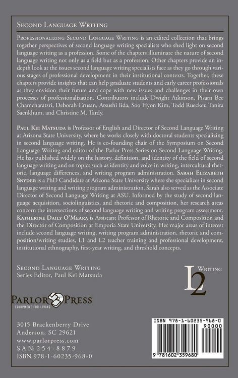 Produktbild: Professionalizing Second Language Writing
