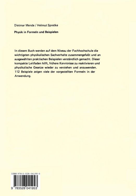 Produktbild: Physik in Formeln und Beispielen