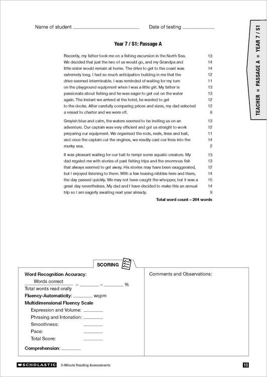 Produktbild: 3 Minute Reading Assessments Ages 11-13