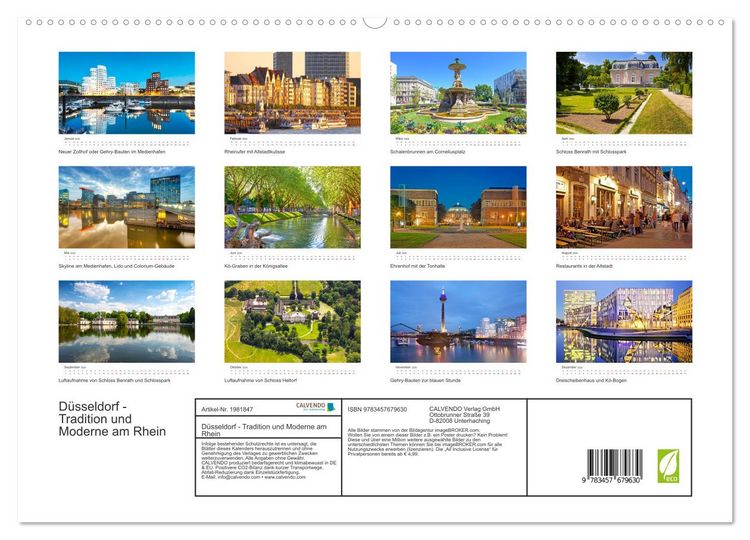 Produktbild: D&uuml;sseldorf - Tradition und Moderne am Rhein (hochwertiger Premium Wandkalender 2026 DIN A2 quer), Kunstdruck in Hochglanz