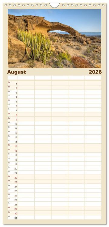 Produktbild: Familienplaner 2026 - Faszination Teneriffa mit 5 Spalten (Wandkalender, 21 x 45 cm) CALVENDO