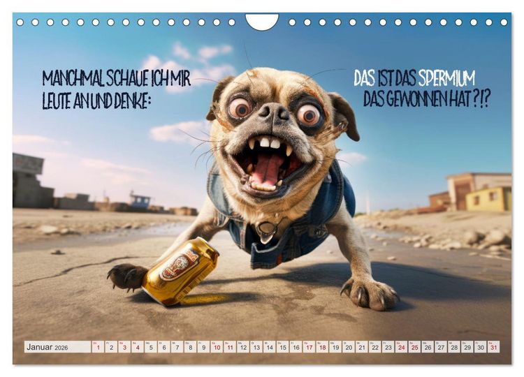 Produktbild: ULTRAKRASS Knallharte Hunde (Wandkalender 2026 DIN A4 quer), CALVENDO Monatskalender