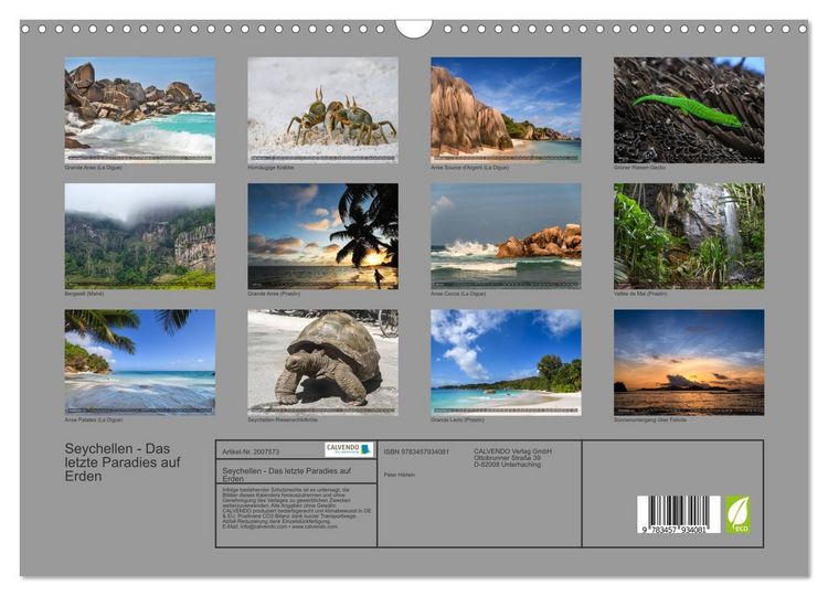 Produktbild: Seychellen - Das letzte Paradies auf Erden (Wandkalender 2026 DIN A3 quer), CALVENDO Monatskalender