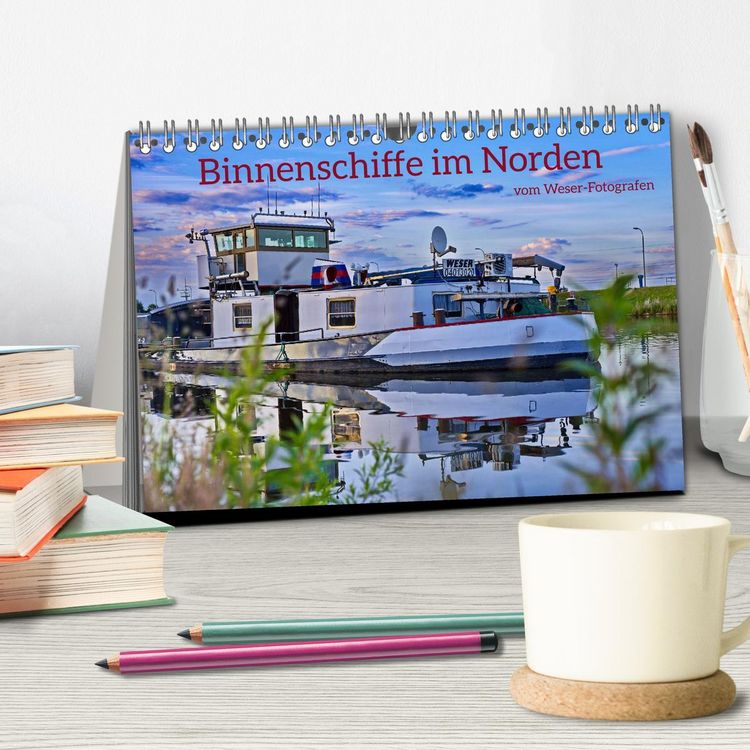 Produktbild: Binnenschiffe im Norden (Tischkalender 2026 DIN A5 quer), CALVENDO Monatskalender
