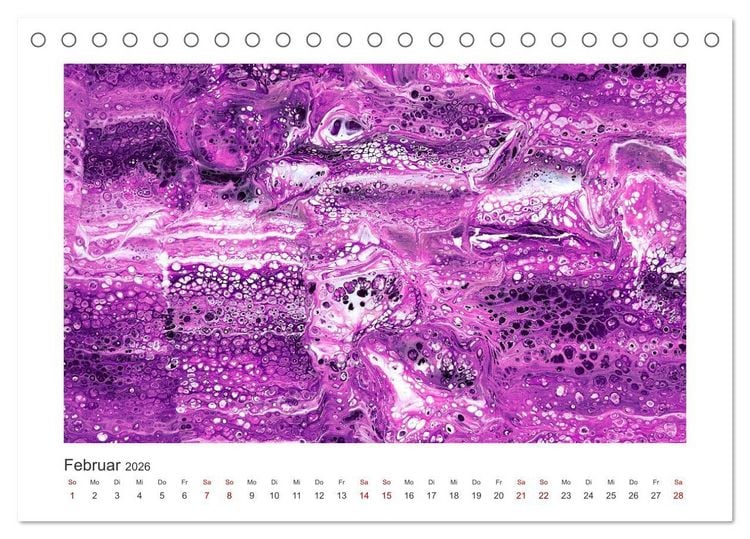 Produktbild: Dein abstraktes Jahr mit der Farbe Purpur (Tischkalender 2026 DIN A5 quer), CALVENDO Monatskalender