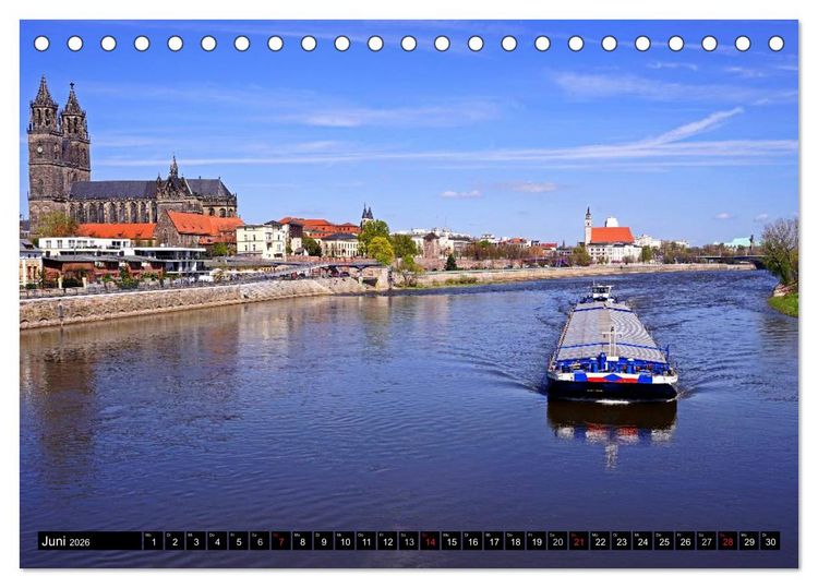 Produktbild: Magdeburg an der Elbe 2026 (Tischkalender 2026 DIN A5 quer), CALVENDO Monatskalender