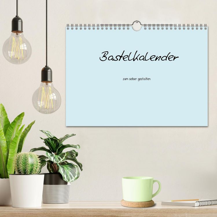 Produktbild: Bastelkalender - hell Blau (Wandkalender 2026 DIN A4 quer), CALVENDO Monatskalender