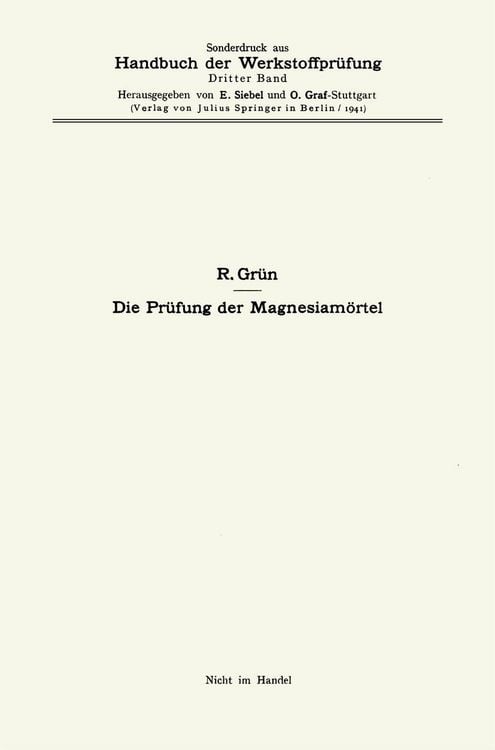 Produktbild: Die Pr&uuml;fung der Magnesiam&ouml;rtel
