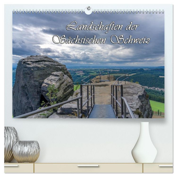 Produktbild: Landschaften der S&auml;chsischen Schweiz (hochwertiger Premium Wandkalender 2026 DIN A2 quer), Kunstdruck in Hochglanz