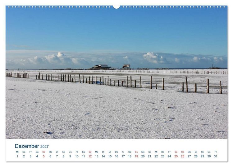 Produktbild: Nordseek&uuml;ste Am Strand von Sankt Peter-Ording (hochwertiger Premium Wandkalender 2027 DIN A2 quer), Kunstdruck in Hochglanz
