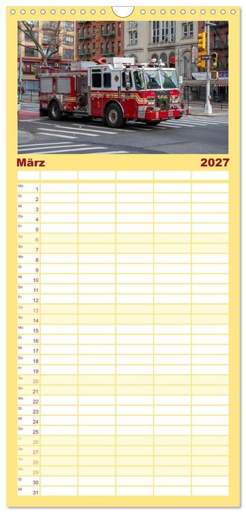 Produktbild: Familienplaner 2027 - Feuerwehr New York - Heart of the City mit 5 Spalten (Wandkalender, 21 x 45 cm) CALVENDO