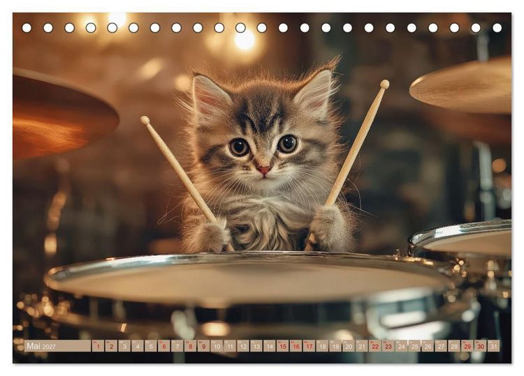 Produktbild: Miau-sikalische Momente (Tischkalender 2027 DIN A5 quer), CALVENDO Monatskalender