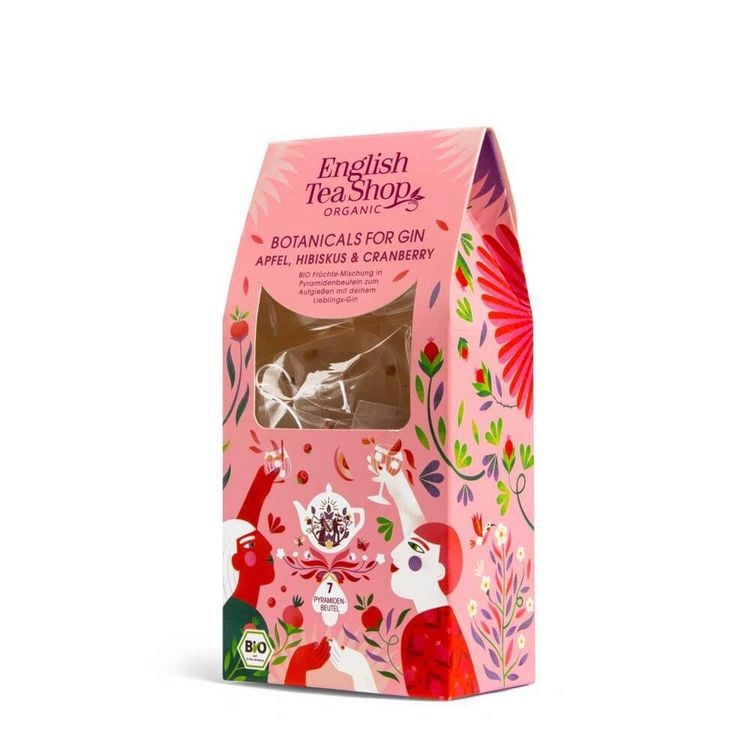 Produktbild: Botanicals for Gin "Apfel, Hibiskus & Cranberry", BIO, 7 Pyramiden-Beutel