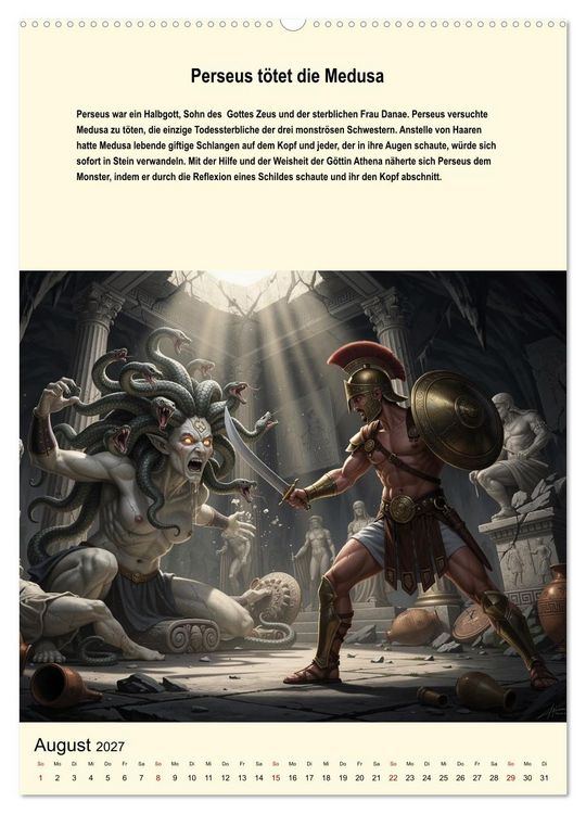 Produktbild: Helden der griechischen Mythologie (Wandkalender 2027 DIN A2 hoch), CALVENDO Monatskalender