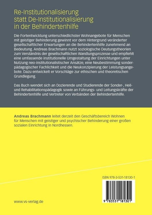 Produktbild: Re-Institutionalisierung statt De-Institutionalisierung in der Behindertenhilfe