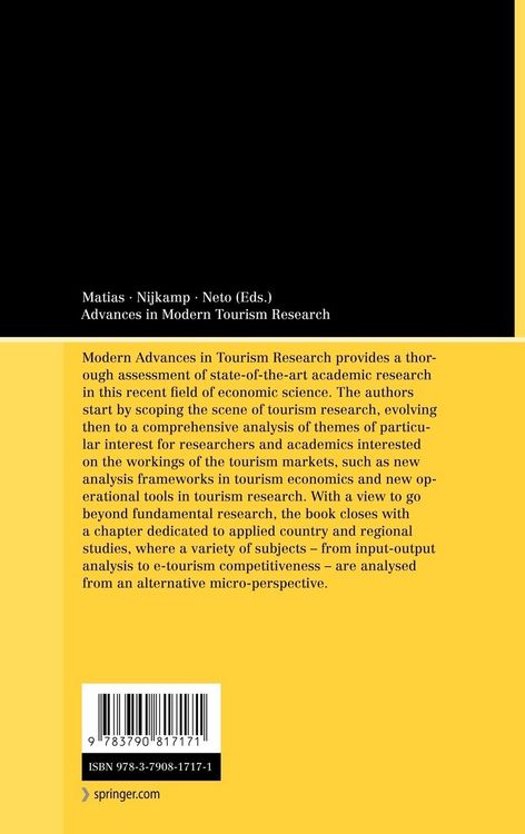 Produktbild: Advances in Modern Tourism Research