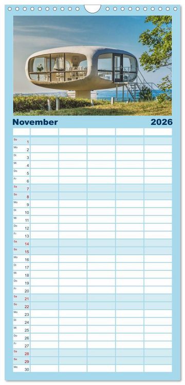 Produktbild: Familienplaner 2026 - Ostseebad Binz &ndash; Zeit f&uuml;r Erholung mit 5 Spalten (Wandkalender, 21 x 45 cm) CALVENDO