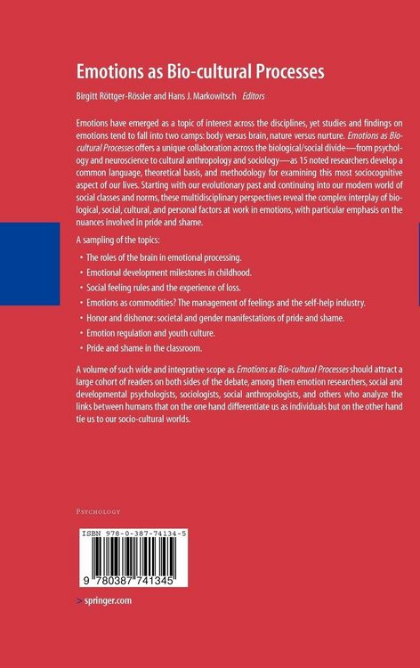 Produktbild: Emotions as Bio-cultural Processes