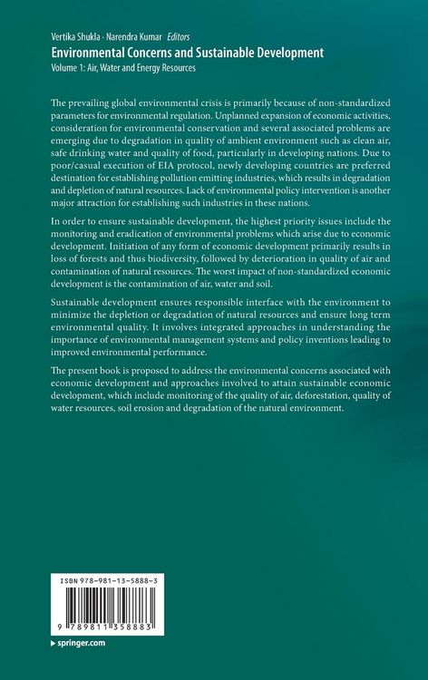 Produktbild: Environmental Concerns and Sustainable Development