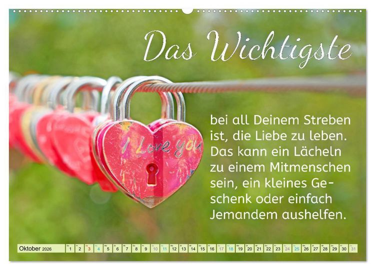 Produktbild: Der Spruchkalender - Inspirationen (hochwertiger Premium Wandkalender 2026 DIN A2 quer), Kunstdruck in Hochglanz
