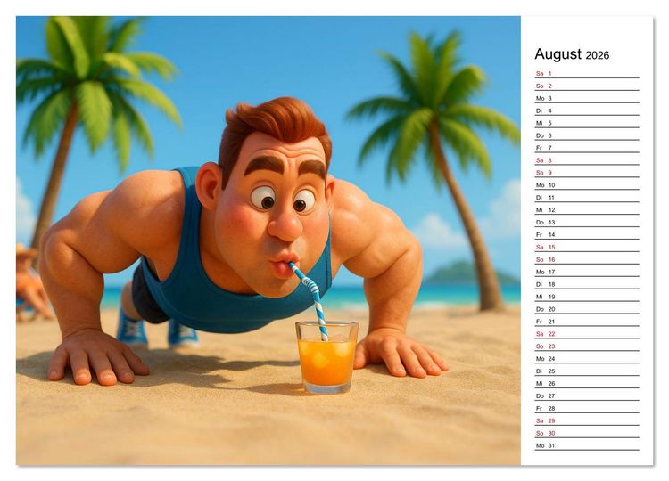 Produktbild: Bodybuilding Planer (Wandkalender 2026 DIN A3 quer), CALVENDO Monatskalender
