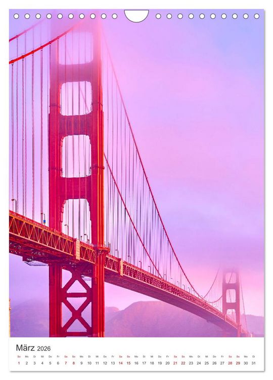 Produktbild: San Francisco - Eine Reise nach Kalifornien. (Wandkalender 2026 DIN A4 hoch), CALVENDO Monatskalender